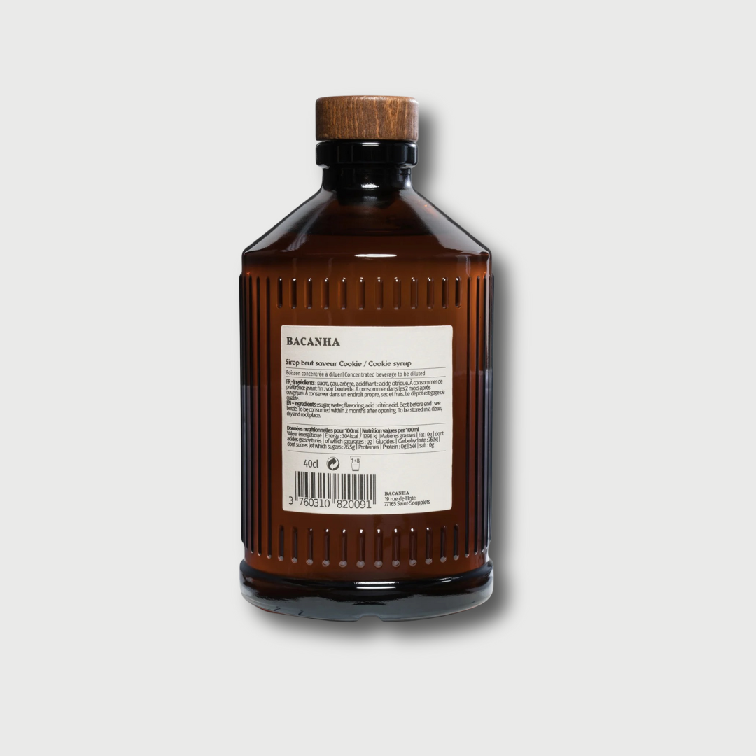Brown bottle with wooden cap on a light gray background